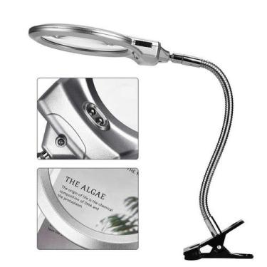 Imagem de Lupa com Luz LED e Braçadeira para Mesa - 2 Lâmpadas