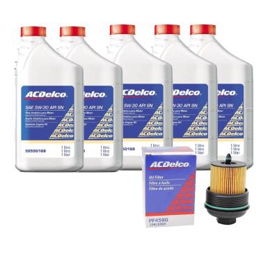 Imagem de Kit Oleo 5w30 Sintetico Filtro Pecas Genuinas Gm Captiva 2009 A 2017