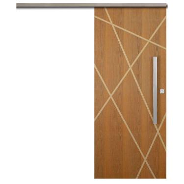 Imagem de Porta De Correr Agatha Trilho Vision Pux. Barra Chata Cromado 1.20 X 2.10 Lado Esquerdo – Hale