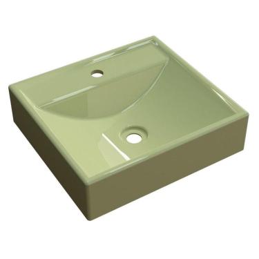 Imagem de Cuba Pia De Apoio Para Banheiro Quadrada Ravena Q39 Verde Acqua C08