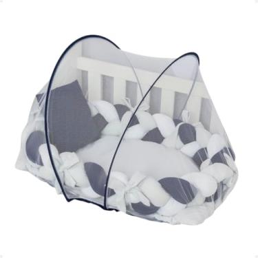 Imagem de Mosquiteiro Tule Elástico Com Ninho Redutor Berço Portátil (Marinho - Clean)