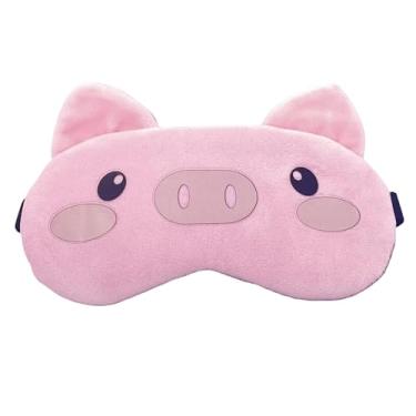 Imagem de Máscaras de Dormir Relaxante para os Olhos com Gel Térmico para Compressa Fria e Quente Reduz Olheiras Gatinho Rosa Laço Cansaço (Porquinho 13-Rosa)