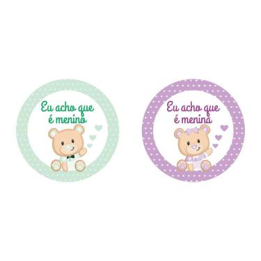 Imagem de 100 Adesivos Personalizados Chá Revelação Menino E Menina