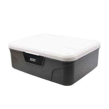 Imagem de Recipiente de armazenamento com trava intermediária, caixa de bloqueio portátil com combinação, cofre com código de bloqueio de plástico, caixa de bloqueio versátil com senha para escritório em casa