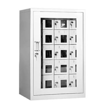 Imagem de Cofre para celular, armário de armazenamento com gráfico de bolso de aço para celulares, porta de segurança dupla, armário de celular 6/9/12/15 compartimentos, com trava para chave, para sala de aula