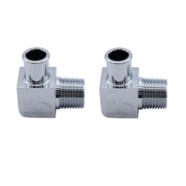 Imagem de 2 pçs/conjunto de boleto prateado cromado alumínio 90° mangueira aquecedor encaixe 1/5.1 cm NPT a 5/20.3 cm mangueira farpa universal serve para bombas de água NPT 1/5.1 cm coletores de admissão