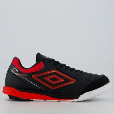 Imagem de Chuteira Umbro Adamant Master Class Pro Bump Futsal Preta e Vermelha, 