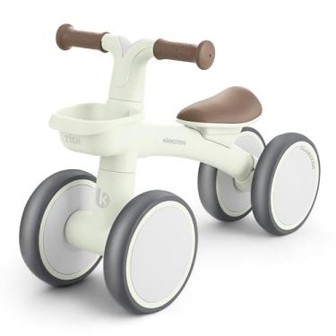 Imagem de Kikka Boo Bicicleta sem pedais ZIPI, corredores bebê de 1 ano, bicicleta de equilíbrio, bicicleta para bebê com cesta, ajustável, brinquedo para crianças, presente para bebê, verde