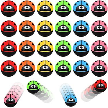 Imagem de Sotiff 24 Pcs Ladybug Bouncy Balls Ladybug Party Favors Small 32 Mm/ 1.3 Inch Rubber 6 Colors Anxiety Fidget Sensory Bouncing Balls for Kid Carnival Prizes Birthday Gift Bag Filling