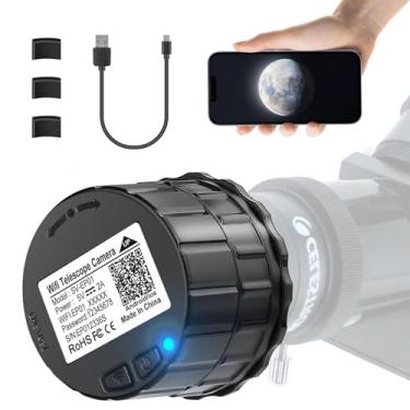 Imagem de Câmera ocular de telescópio WiFi para astronomia – Câmera ocular eletrônica de 4 MP para astrofotografia, observação planetária e de pássaros, serve para telescópios ópticos e microscópios de 25 mm a