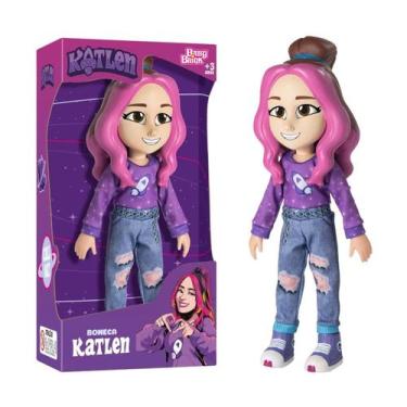Imagem de Boneca Katlen Dos Rosa Youtuber Infantil Articulada 26Cm - Babybrink, 