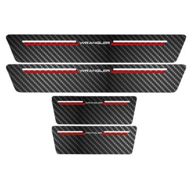 Imagem de Kit Soleira Protetora Porta Premium Red Carbono - Wrangler - Jhow Ades