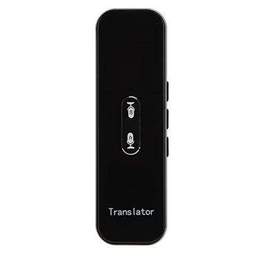 Imagem de LOCADENCE Dispositivo de tradutor de idiomas, tradutor instantâneo portátil, tradutor de voz inteligente Bt tradutor para aprendizagem de viagens de negócios (todo preto)