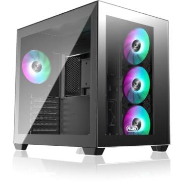 Imagem de RAIJINTEK Paean C7 Preto TG4, capa para PC ATX, design de câmara dupla, painel lateral de vidro temperado, porta USB tipo C, filtro de poeira de design magnético, ventilador pré-instalado de 4 x 120