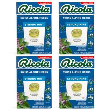 Imagem de Kit 4 Bala Importada Menta Ricola Zero Açúcar 28 Gr Suíça