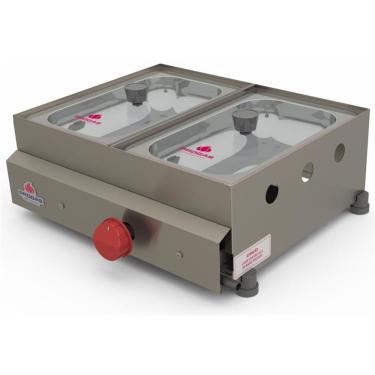 Imagem de Molheira 2 Cubas Visor Em Vidro á Gás Pr-02g - Progás