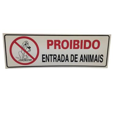 Imagem de Placa de Sinalizaçao Proibido Entrada de Animais Mercado Hospital Loja Empresa
