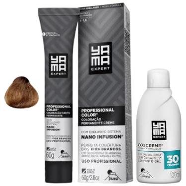 Imagem de Kit Coloração Yama Nano Infusion Profissional 7.1 Louro Medio Acinzentado E Ox Cremosa 30vol 100ml