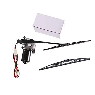 Imagem de SCHRION Motor De Limpador Para-Brisa Elétrico Universal 12 V, Kit Para Quadriciclo Utv Compatível Com Carrinho Golfe Polaris Ranger, Braço/Lâmina 90 Graus 15,7/17,7 Pol.