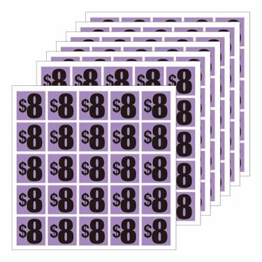 Imagem de DUGUTUL 500 adesivos quadrados de preço de $8 | Etiquetas grandes de 2,5 x 2,5 cm | Qualidade premium para vendas de garagem, vendas de quintal e mercados de pulgas | Adesivo forte, impermeável e à