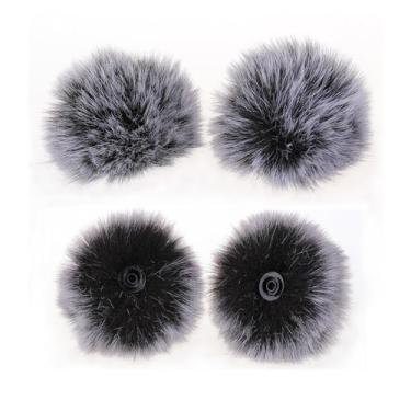 Imagem de YBSCJHGR Pacote Com 4 Protetores Contra Vento Para Microfones De Lapela Sem Fio Dji Mic, Filtro Pop, Redução Ruído E Vento, Protetor Ouvido Peludo