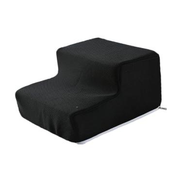 Imagem de Ｂｅｓｇａ Escada para cães de 2 degraus, esponja de alta densidade, estável e antiderrapante, cama de escalada para gatinhos, declive suave para janela, Preto