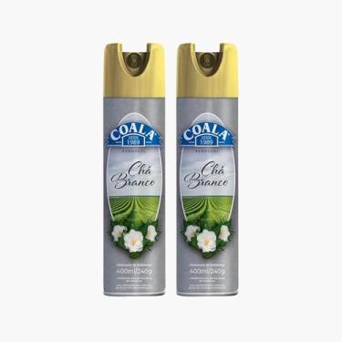 Imagem de Kit 2 Odorizantes de Ambiente Aerossol Coala Chá Branco 400ml | Aroma Cítrico Floral com Notas de Musk e Baunilha | Perfuma e Refresca Ambientes