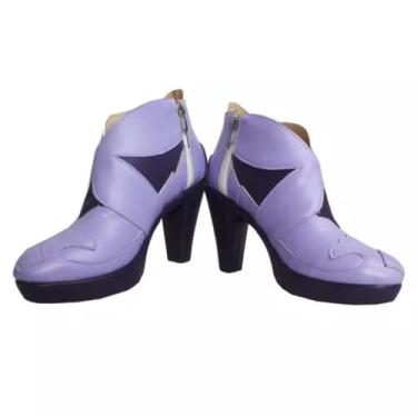 Imagem de COSGOGO Castorice Botas Cosplay para Game Honkai: Star Rail Anime Cifera Sapatos de Salto Alto para Convenções e Halloween Tamanho Feminino Masculino, Multi, 41