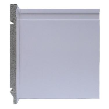 Imagem de Kit Com 5 Barras Rodapé De Poliestireno 20cm X 15mm Frisado 12m Branco