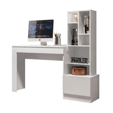 Imagem de Escrivaninha Office Sara Com Estante 149 Cm Bran - D'Rossi - DROSSI
