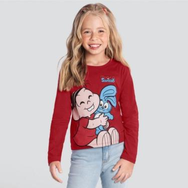 Imagem de Blusa Malha Longa Menina Turma da Mônica Vermelho - Brandili