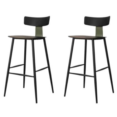 Imagem de Kit 2 Banquetas Altas Analu Rivatti 100cm (Alt) Assento Encosto PP Pre