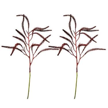 Imagem de Jogo 2 Galhos Decorativo Natal Pinheiro Glitter Vermelho Luxo 43cm - B