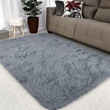 Imagem de Tapete 2,00 X 1,50 Peludo Felpudo Macio Para Quarto Sala(Cinza)