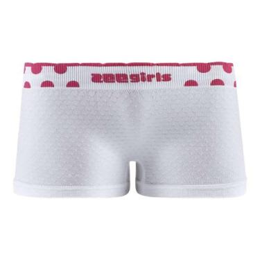Imagem de Calcinha Boxer Jacquard Infantil Cós de Bolinha sem Costura Branco Zee