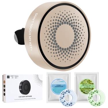 Imagem de Difusor de ar para carro, clipe de ventilação, difusor de aroma de alumínio, eliminador de odores de longa duração, agradável cheiro de carro novo com 2 almofadas de refil de perfume de chá do oceano