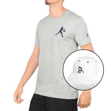 Imagem de Boné e Camiseta Lacoste Tennis Novak Djokovic Th1044 Cinza-GGG