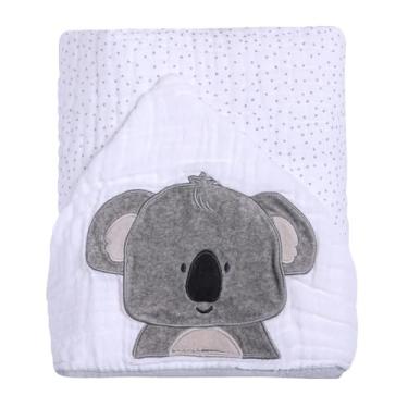 Imagem de Toalha com Capuz para Bebê – 100% Algodão Forrada com Fralda Soft – Alta Absorção – Estampas Variadas – 80x80 cm – Loja Era Uma Vez (Coala, Padrão)