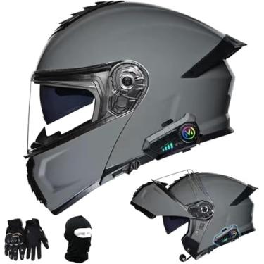 Imagem de Capacete De Motocicleta Modular Bluetooth Com Fivela De Liberação Rápida Capacete De Motocross Com Viseira Dupla Integral Dot/Ece Com óculos De Proteção Embutidos De Camada D, C, XXXL(63-64CM)