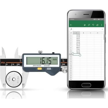 Imagem de Paquímetro Digital De Transmissão Bluetooth 0-150mm Calibre Vernier De Aço Inoxidável Ferramentas De Medição De Micrômetro Digital, 0‐150mm