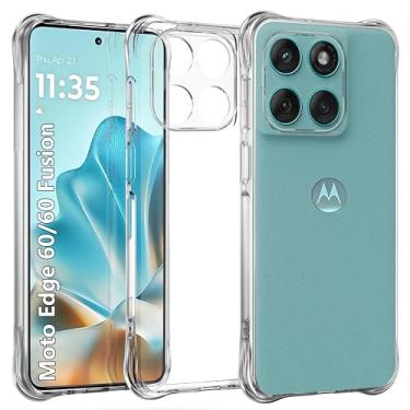 Imagem de USTIYA Capa para Motorola Moto Edge 60 /Edge 60 Fusion Clear TPU quatro cantos capa de proteção de grau militar transparente macia