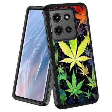 Imagem de stmedazm Capa para Moto Edge 5G 2025, capa protetora de corpo inteiro à prova de poeira e à prova de choque para Motorola Moto Edge 5G 2025, folha de maconha