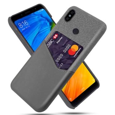 Imagem de Capa para Xiaomi redmi Note 5,Tela e tampa de couro PU,Antideslizante,360°cobertura completa à prova de choque com 1 slot de cartão atrás,Prevenção de queda-Gray