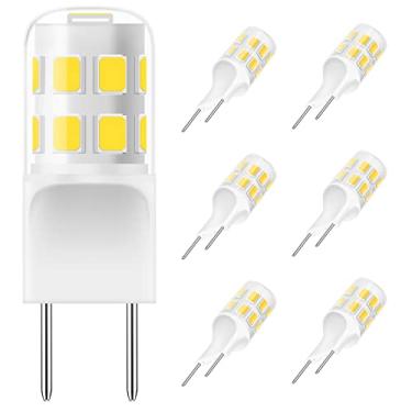 Imagem de Lâmpadas LED reguláveis G8, equivalente a halogênio 20-25W, T4 JCD Tipo G8 GY8.6 Bi-Pin Base plana, 120V branco natural 4000K lâmpada de disco para luz sob o armário, iluminação sob o balcão de cozinha (pacote com 6)