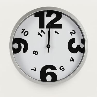 Imagem de Relógio de Parede Moderno 25cm Números Grandes Decorativo Silencioso Colorido (Cinza)