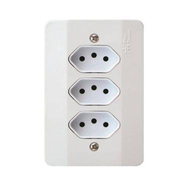 Imagem de Tomada Millenium Tripla 2P+T 10A Bc - Mectronic