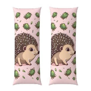 Imagem de Capa de travesseiro corporal com zíper oculto, fronha longa de microfibra macia e respirável para travesseiro corporal, capas de travesseiro de ouriço de desenho animado para dormir presente para cama
