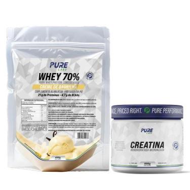 Imagem de Kit Whey Protein 70% Concentrado 450g + Creatina 500g Pure - Pure Athl