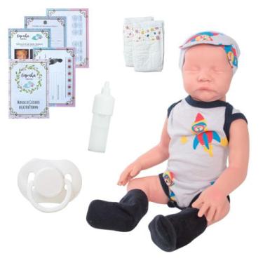 Imagem de Bebê Reborn Conjunto Avião Realista com Mamadeira e Chupeta - Cegonha 
