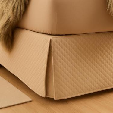 Imagem de Saia para Cama Box Matelada Lindas Vários Tamanhos (Bege, King)